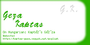 geza kaptas business card